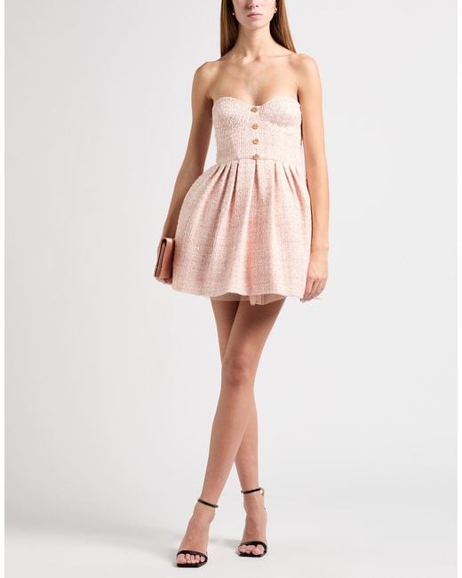 Elisabetta Franchi Pink Mini Dress Cotton, Acrylic, Polyester, Synthetic Fibers, Metallic Fiber