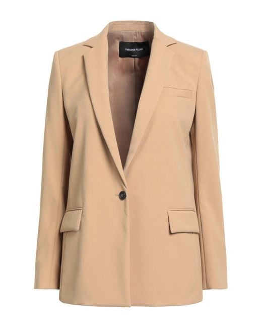 Fabiana Filippi Natural Blazer Polyester, Viscose, Elastane