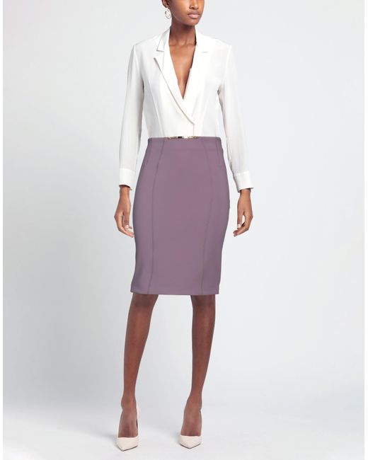 Elisabetta Franchi Purple Midi Skirt
