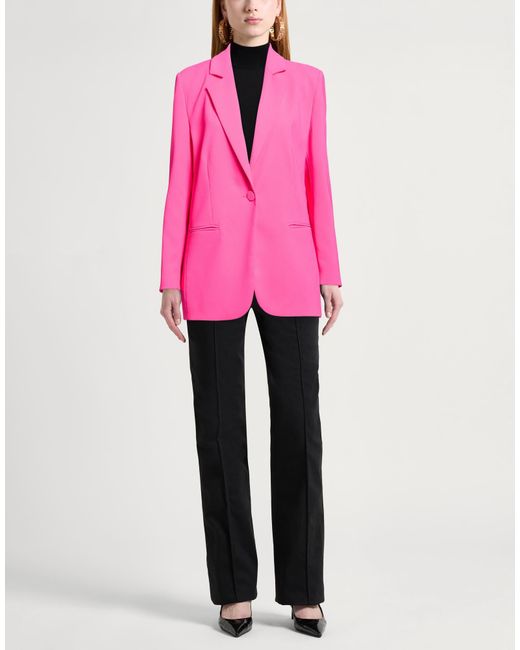 Pinko Pink Fuchsia Blazer Polyester, Elastane