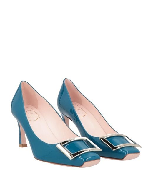 roger vivier blue pumps