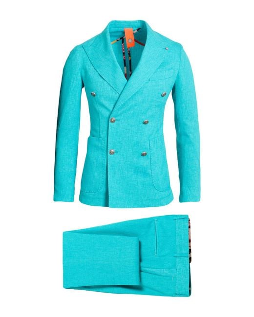 Bharnaba Blue Suit Polyester for men