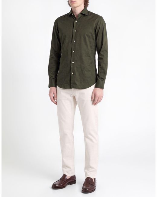 Boglioli Green Military Shirt Cotton for men