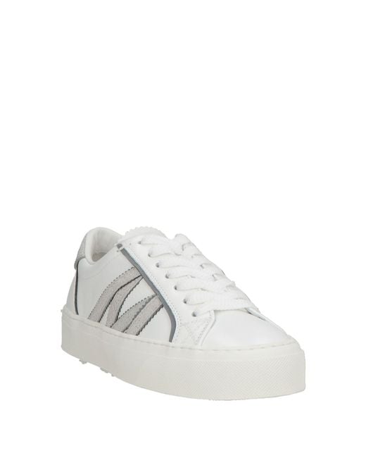 Moncler White Sneakers Leather, Synthetic Fibers
