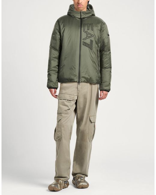 EA7 Green Puffers for men