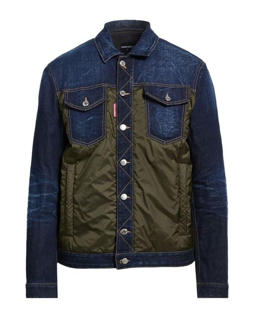 DSquared² Blue Denim Outerwear Cotton, Elastane, Polyester for men