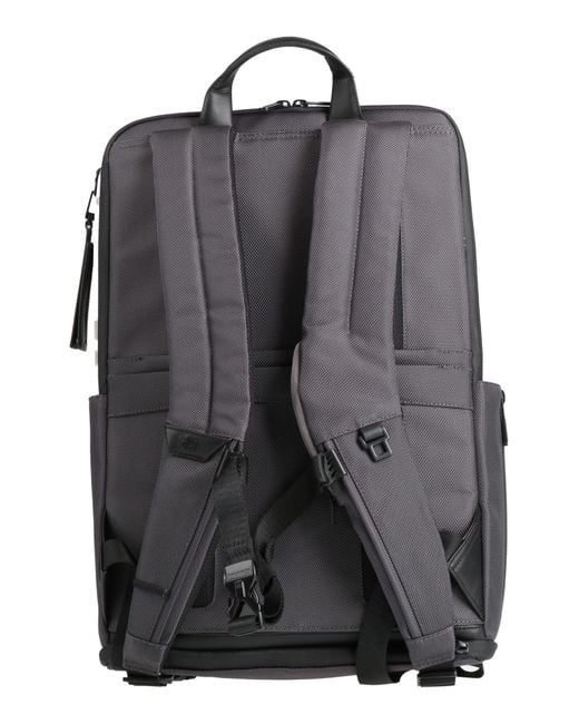 Piquadro Black Charcoal Backpack Recycled Nylon for men