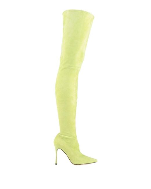 Sergio Rossi Yellow Lime Boot Leather