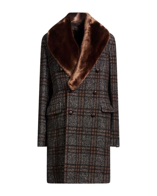 Tagliatore Black Coat Cotton, Wool, Polyester, Synthetic Fibers, Alpaca Wool