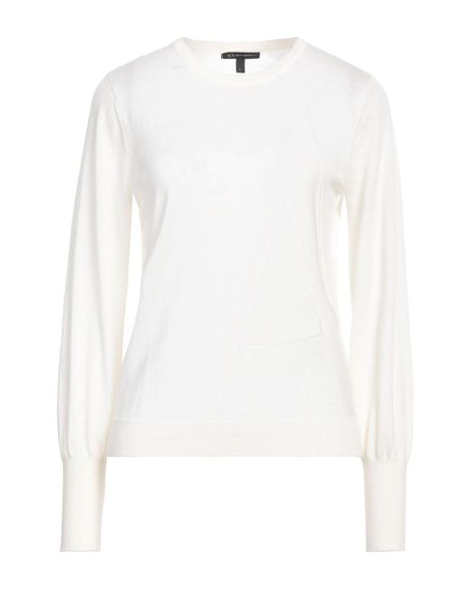 ARMANI EXCHANGE White Sweater Virgin Wool, Wool, Elastane, Polyamide