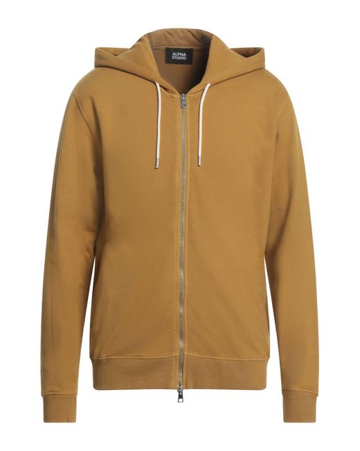 Alpha Studio Brown Sweatshirt Cotton for men