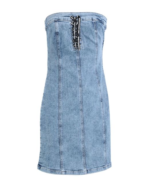 Karl Lagerfeld Blue Klj Bodycon Tied Denim Dress Mini Dress Organic Cotton, Elastane