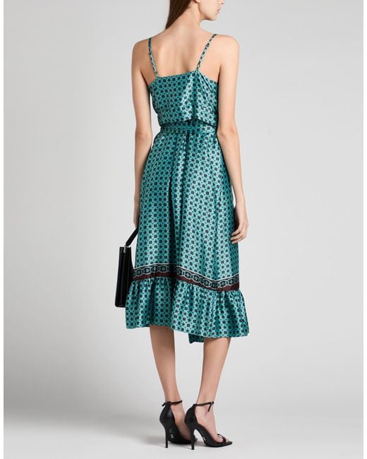 Sandro Green Midi Dress Polyester