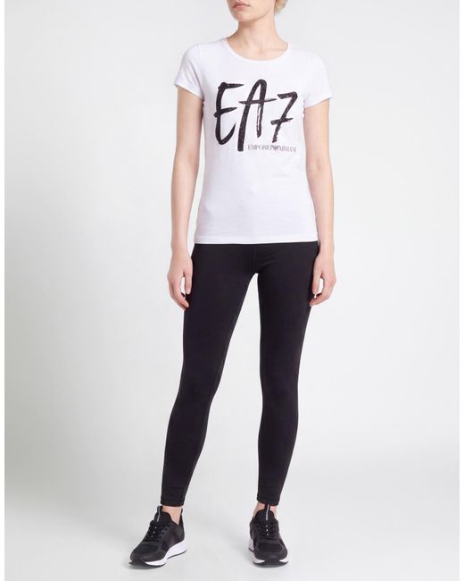 EA7 White T-Shirt Cotton, Elastane
