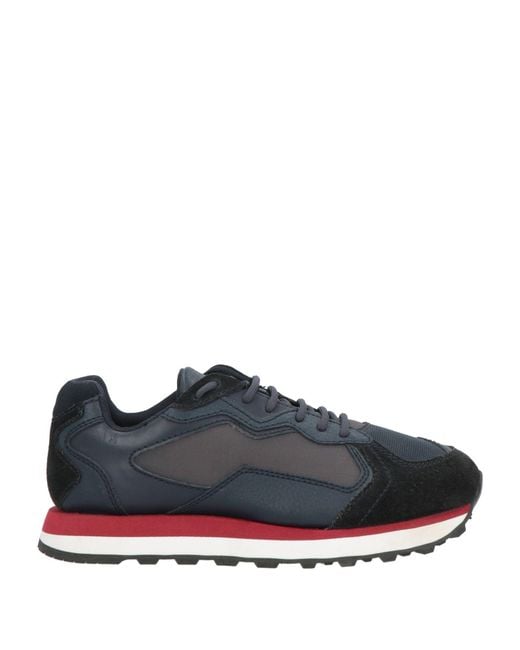 ARMANI EXCHANGE Blue Sneakers Leather, Textile Fibers, Synthetic Fibers