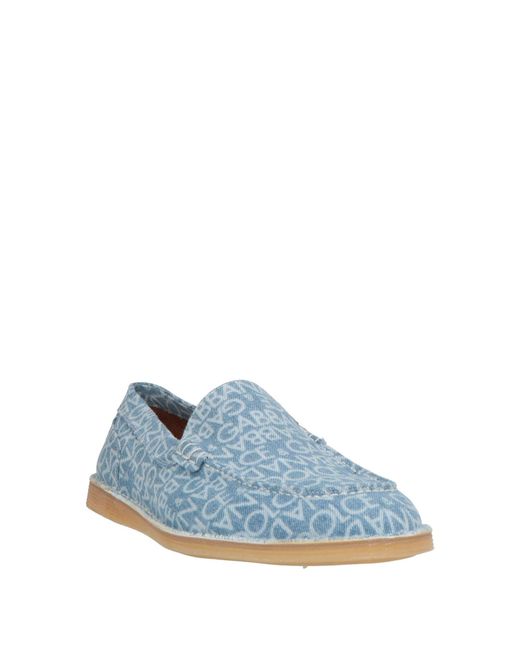Dolce & Gabbana Blue Loafers Cotton for men