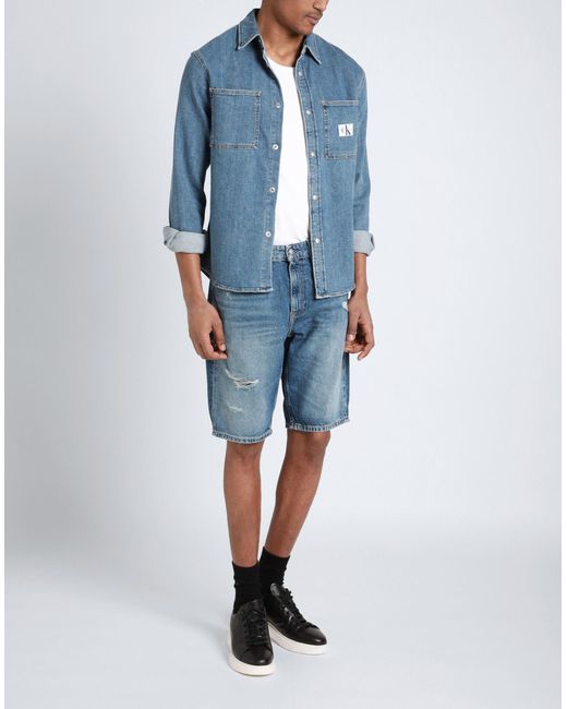 Shorts Jeans di Calvin Klein in Blue da Uomo