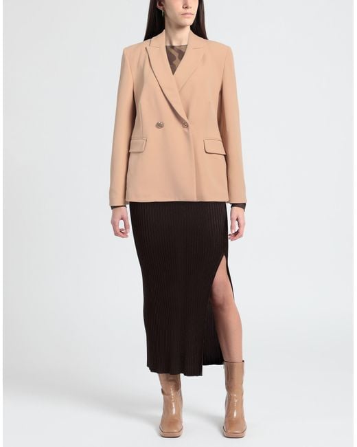 Liu Jo Natural Camel Blazer Polyester, Elastane