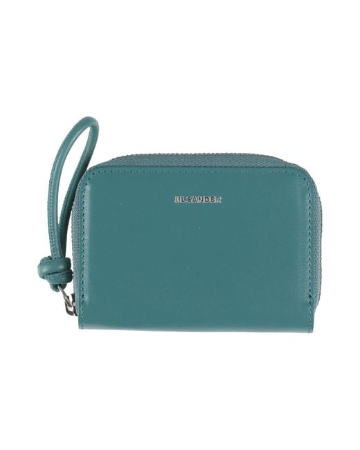 Jil Sander Green Coin Purse Cow Leather