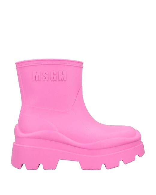 MSGM Pink Ankle Boots