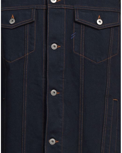 Burberry Blue Denim Outerwear Cotton, Calfskin for men