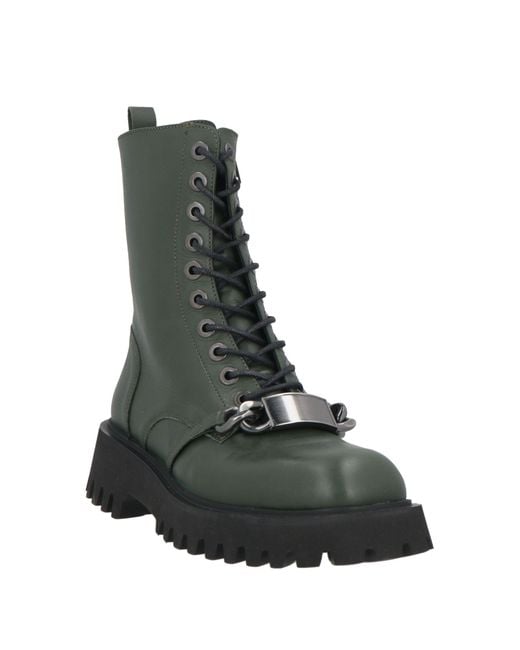 Elvio Zanon Green Ankle Boots Leather