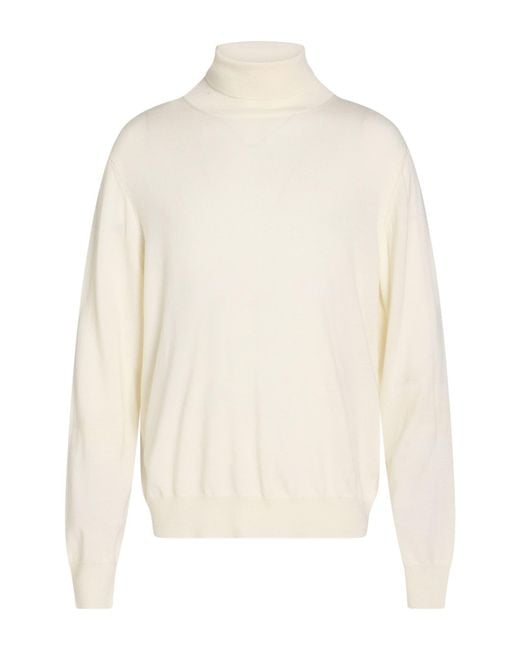 Tagliatore White Turtleneck Virgin Wool for men