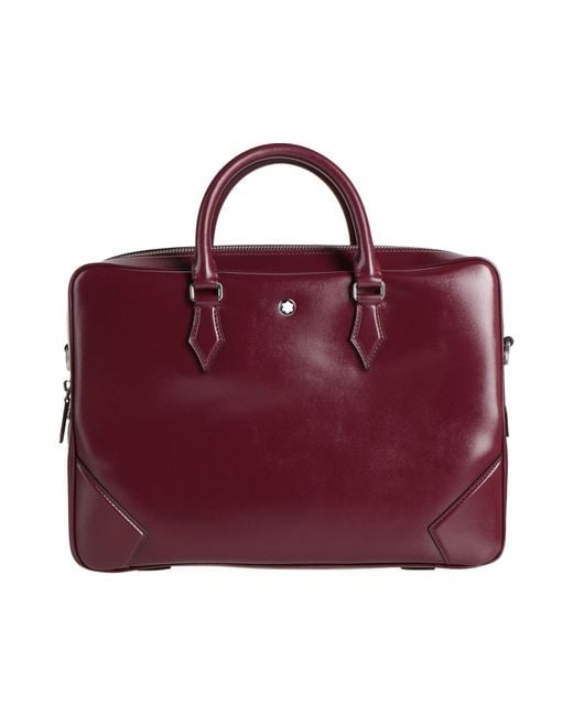 Montblanc Purple Burgundy Handbag Leather