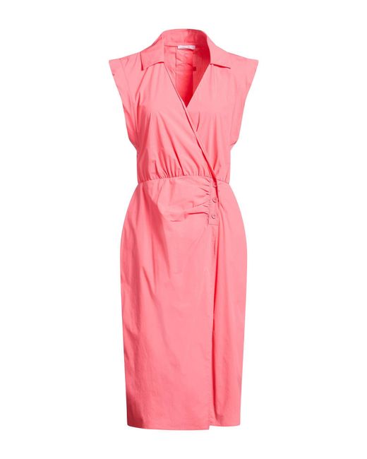 Patrizia Pepe Pink Fuchsia Midi Dress Cotton, Polyamide, Elastane