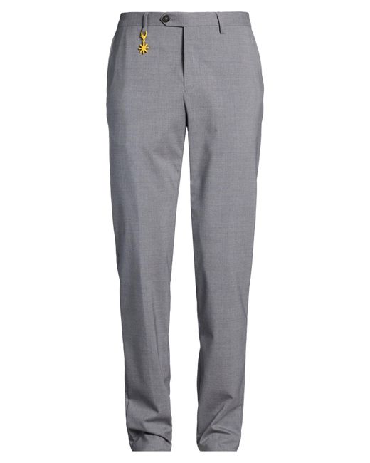 Manuel Ritz Gray Pants Wool, Elastane for men