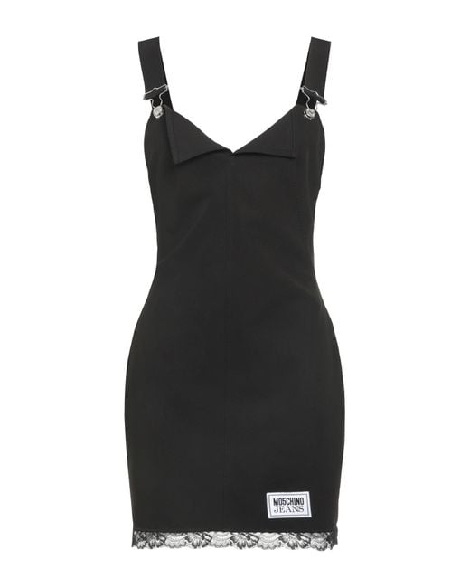 Moschino Black Mini Dress Polyester, Elastane