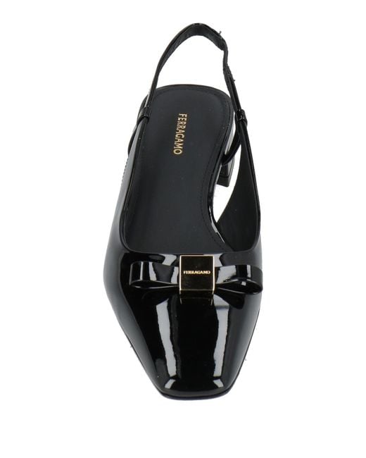 Ferragamo Black Ballet Flats Leather