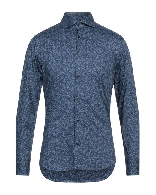 Antonelli Blue Slate Shirt Cotton, Elastane for men
