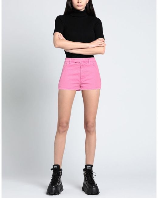 MM6 by Maison Margiela Pink Denim Shorts