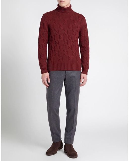 Gran Sasso Red Turtleneck Cashmere for men