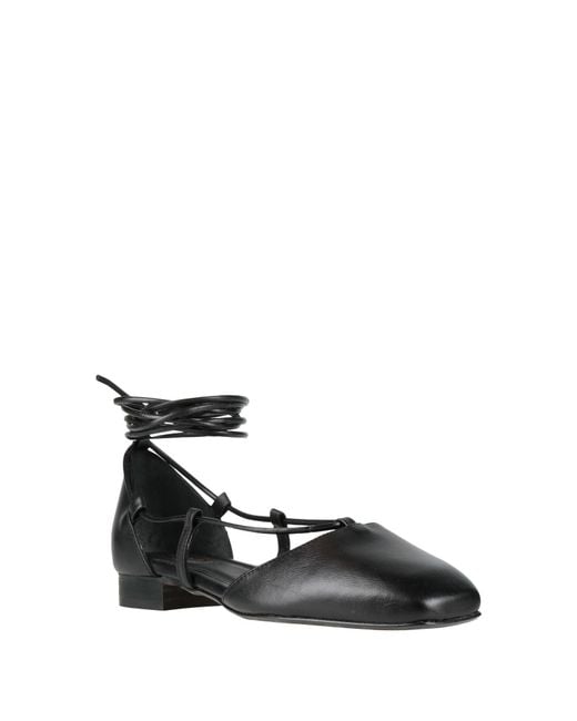 Alohas Black Ballet Flats Leather