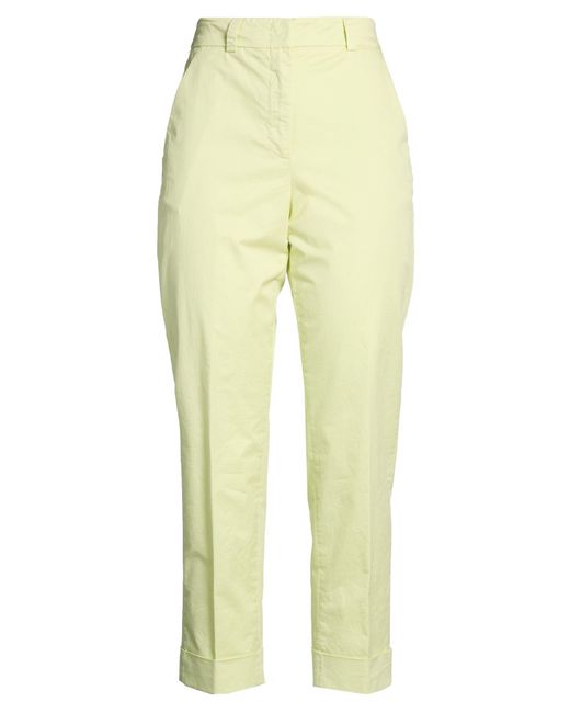 Peserico Yellow Lime Pants Cotton, Elastane