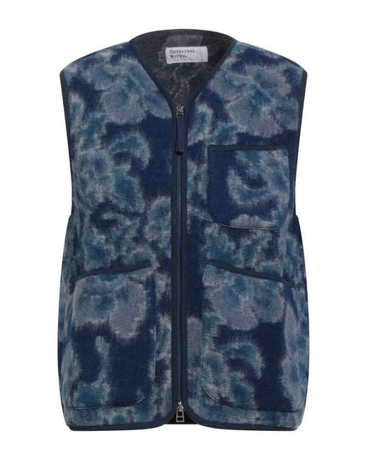Universal Works Blue Vest Wool, Polyester for men
