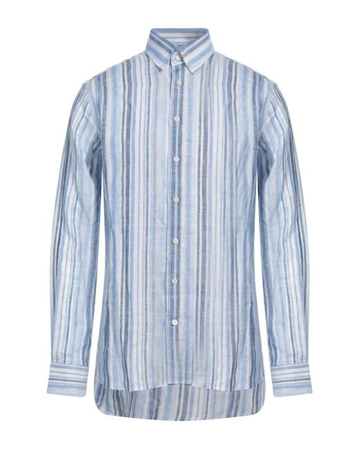 Hackett Blue Shirt Linen for men