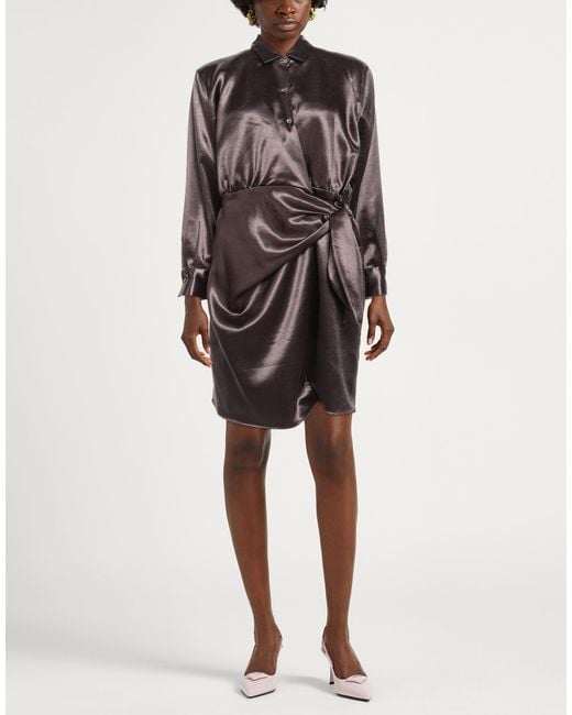 Caliban Brown Dark Mini Dress Polyester