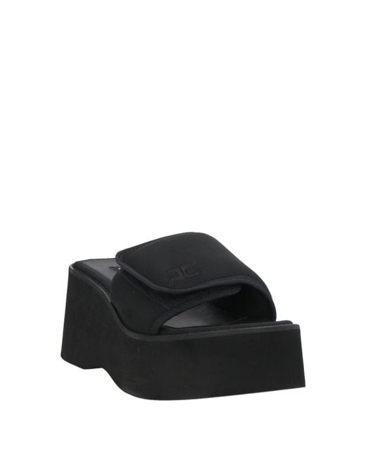 Courreges Black Sandals Textile Fibers