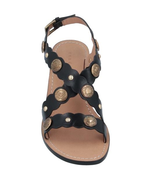 Sandro Black Sandals Leather