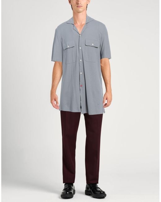 Isaia Gray Shirt Cotton for men