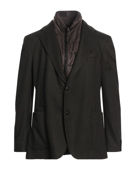 Windsor. Black Jacket Polyester, Viscose, Elastane, Polyamide for men