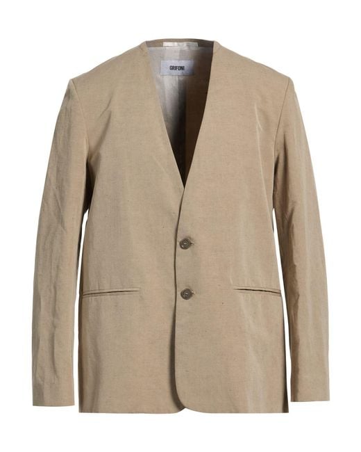 Grifoni Natural Blazer Linen, Cotton for men