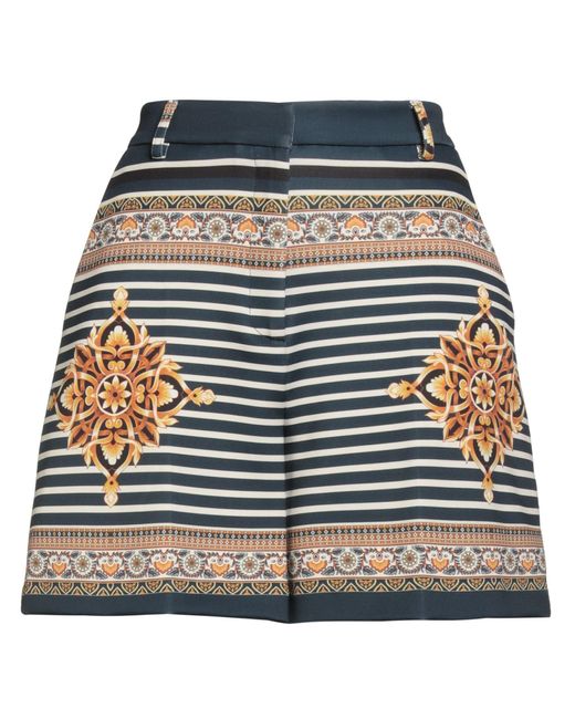 DOUBLE C Blue Shorts & Bermuda Shorts Polyester, Elastane