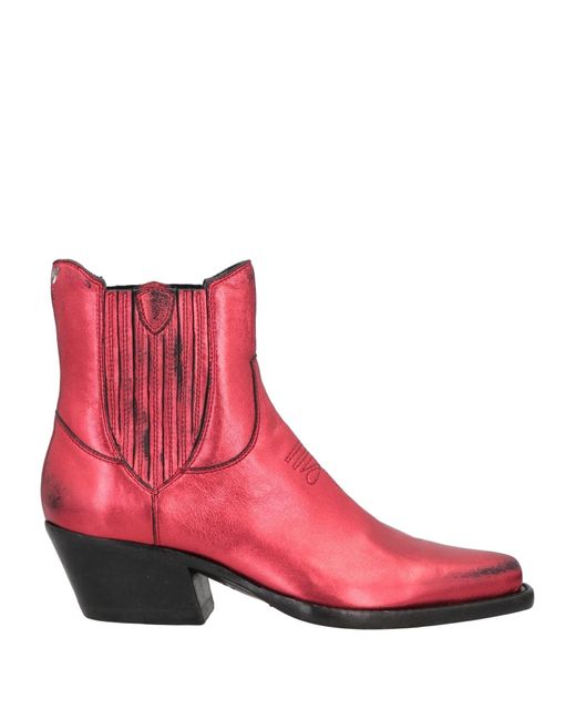 HTC Red Ankle Boots