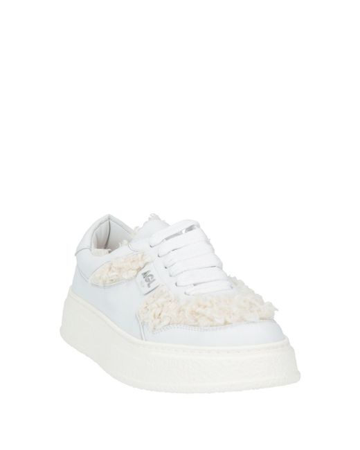 Agl Attilio Giusti Leombruni White Sneakers Leather, Textile Fibers