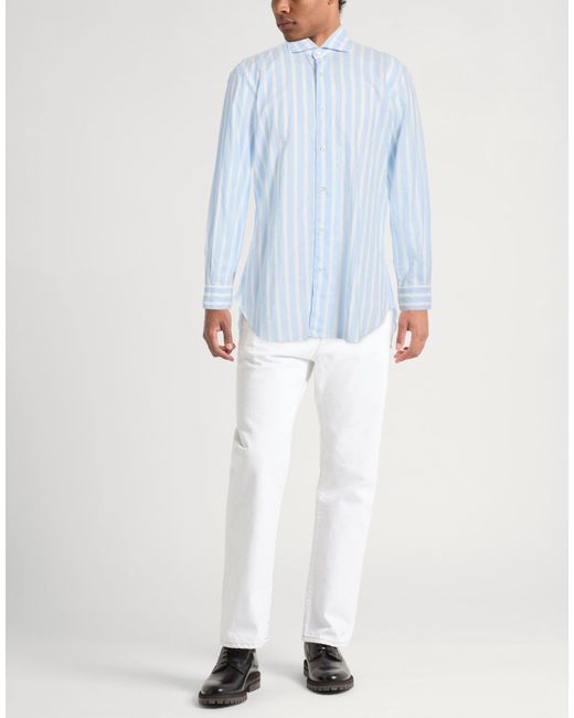 Barba Napoli Blue Sky Shirt Linen, Cotton for men