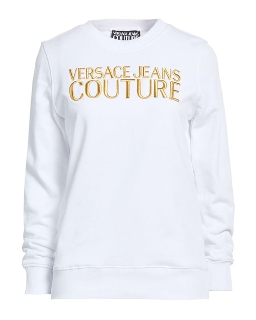 Versace Jeans Couture White Sweatshirt Cotton, Elastane
